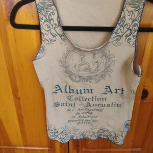 Source Unknown Blue and Cream Fiber Art